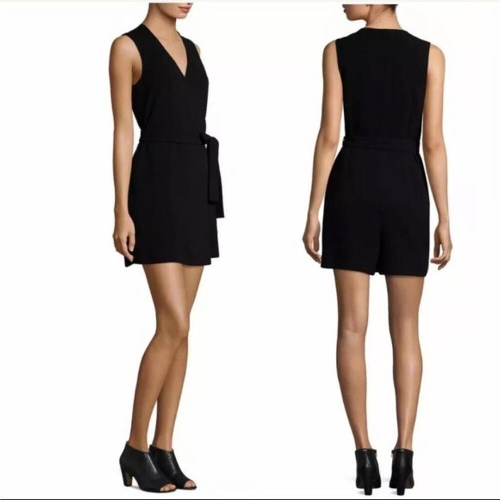 Theory Benina Admiral Crepe Wrap Romper Dress sz 4